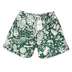 NWT Green White Kenny Flowers Men Shorts Margaritaville new xl swim trunks